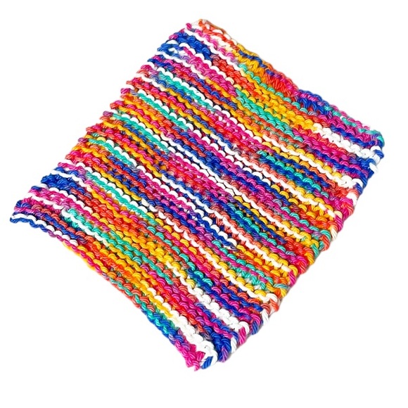 Handmade crochet colorful rainbow pot holder - Picture 1 of 3